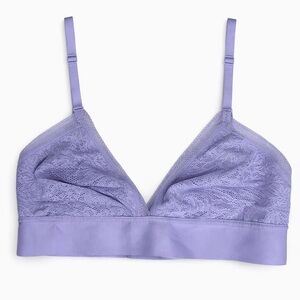 SOMA Lace Triangle Soft Bra Lavender Purple Bralette Size M Layering